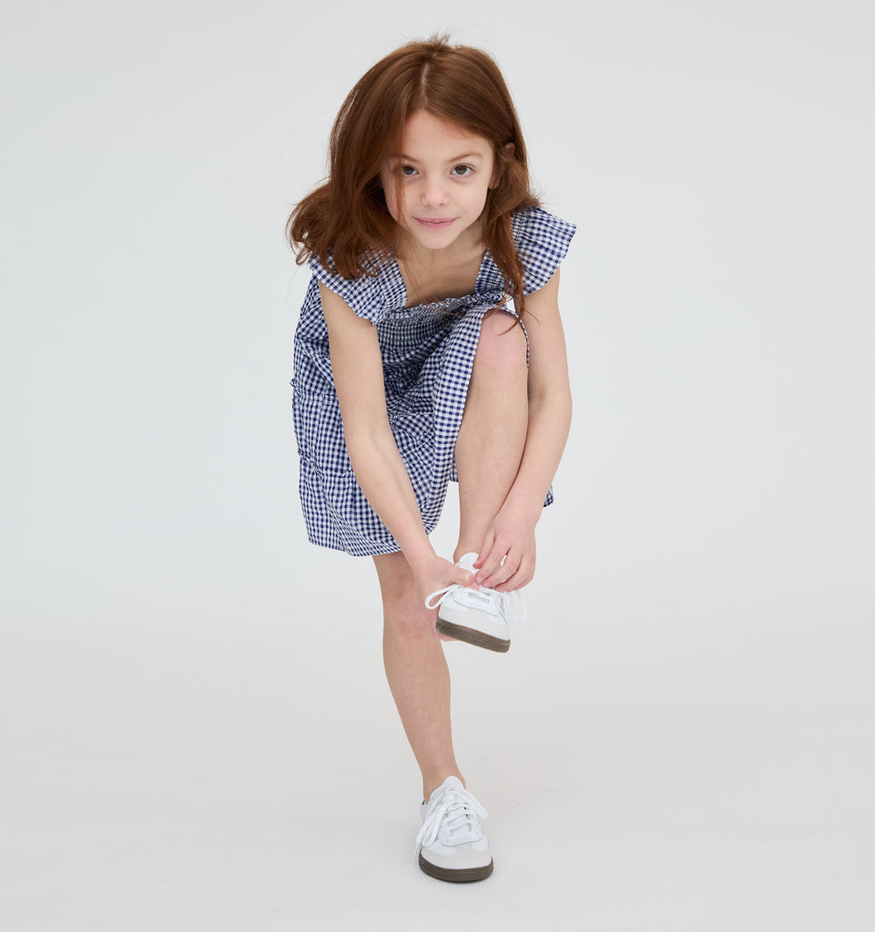 The Tiny Ellie Nap Dress in Navy Gingham