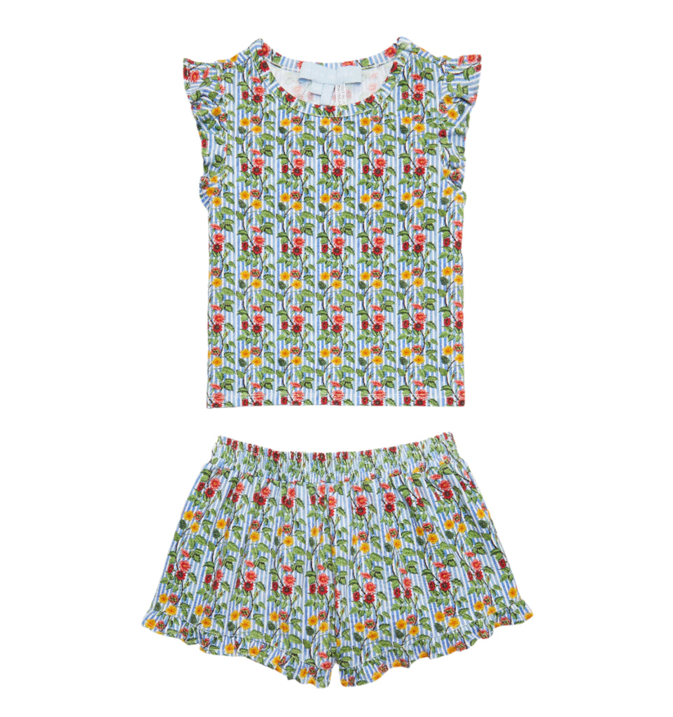 The Baby Lala Short Set in Geranium Stripe
