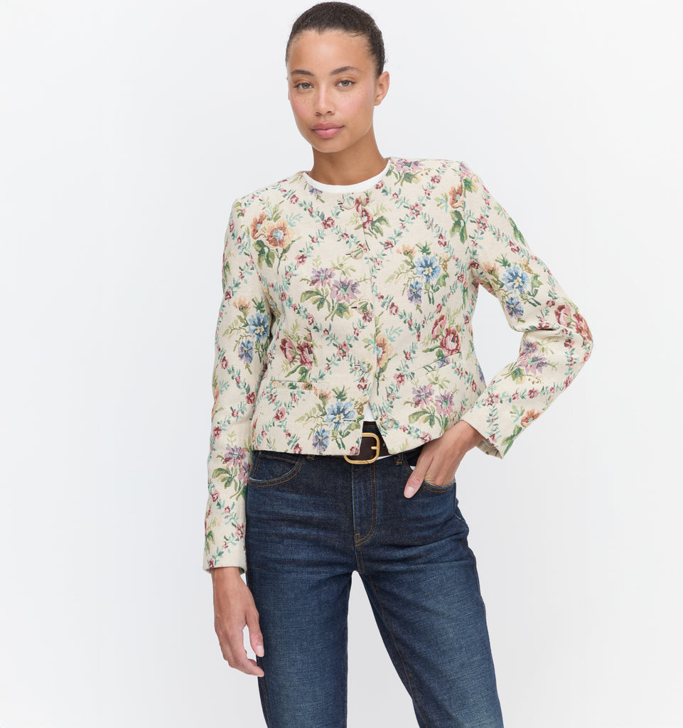 The Virginia Jacket in Tapestry Trellis Brocade