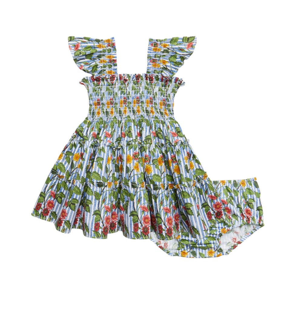 The Baby Ellie Nap Dress in Geranium Stripe