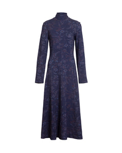 Thea Dress in Maritime Blue & Mahogany Multi