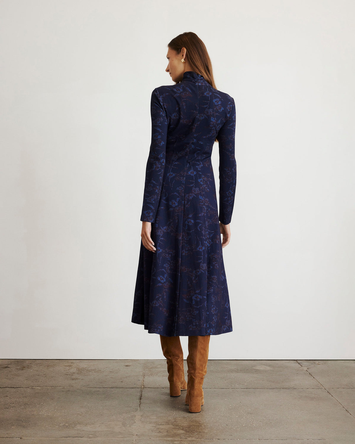 Thea Dress in Maritime Blue & Mahogany Multi