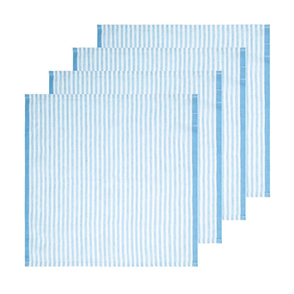 Ticking Stripe Napkin in Sky, Set of 4