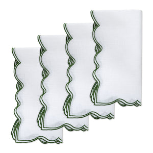 Timeless Green Dinner Napkins (4) Timeless Green Squiggly Table Decorations Chefanie