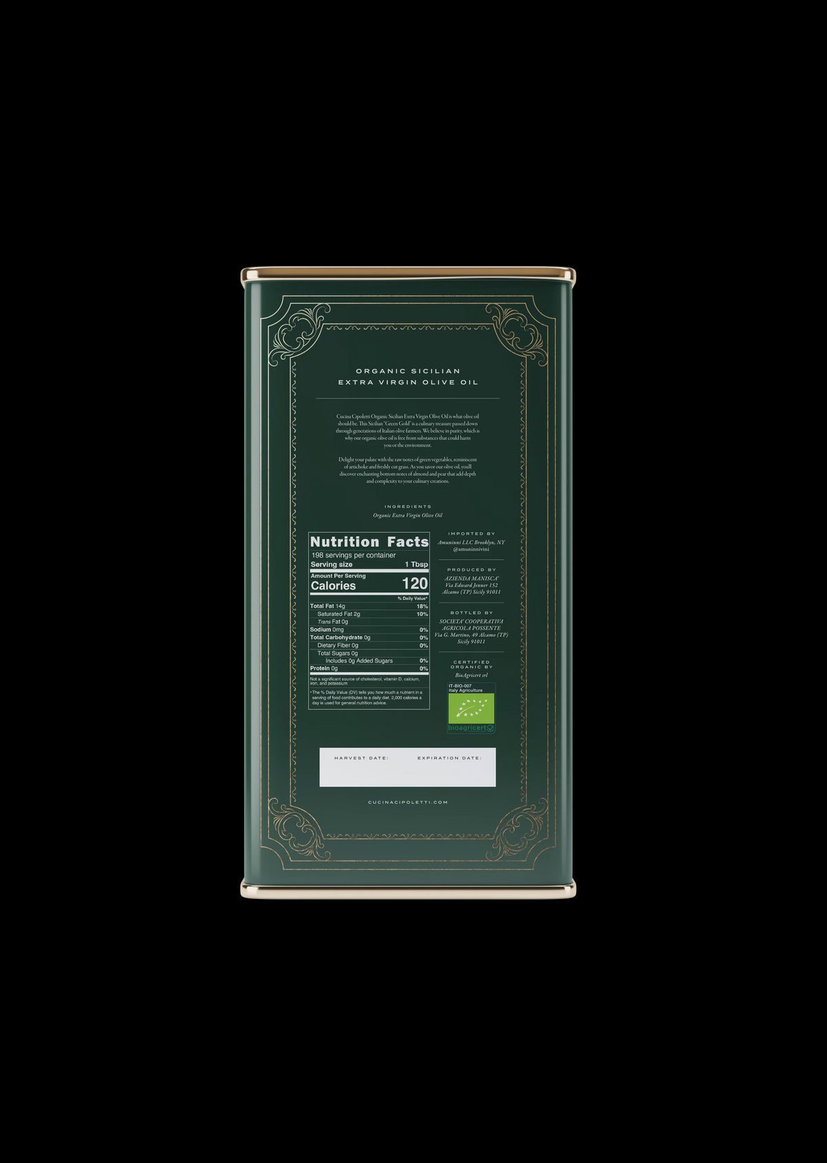 Organic Extra Virgin Olive Oil Tin