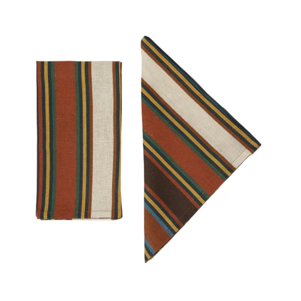 Tingere Natural Striped Napkins, Set of 4