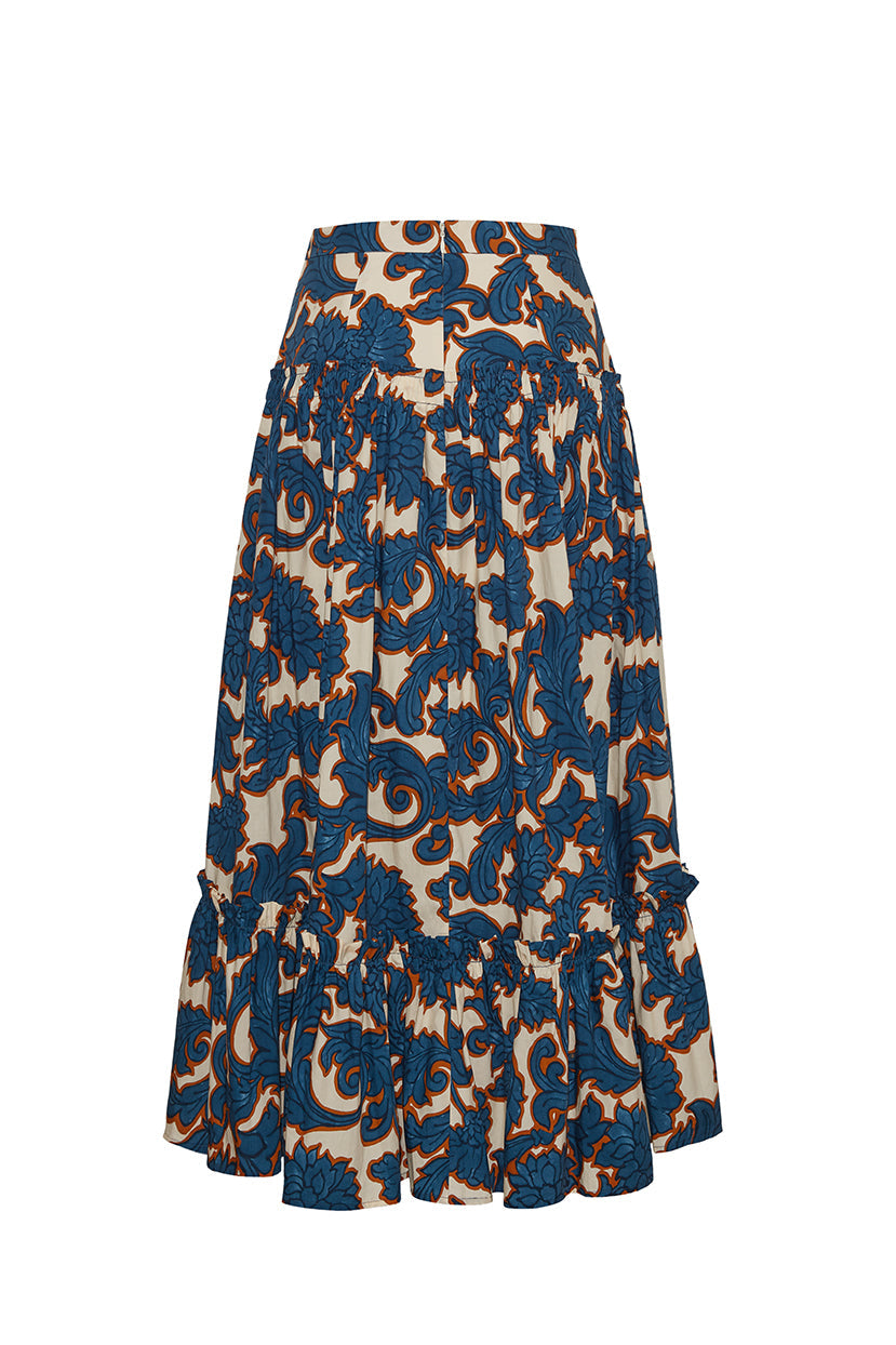 Tisbury Skirt in Mystic Flora Blue