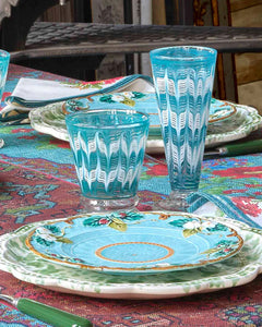 D’Ascoli Donatello Flute Glasses in Turquoise, Set of 6