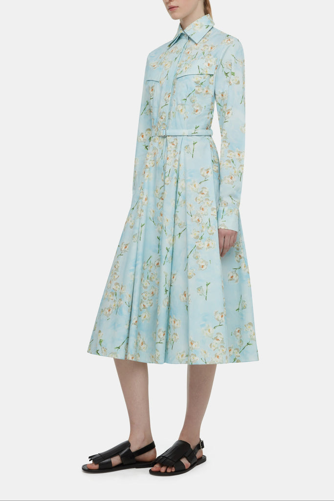 Emmalyna Dress with Little Lillie's on Blue Cotton