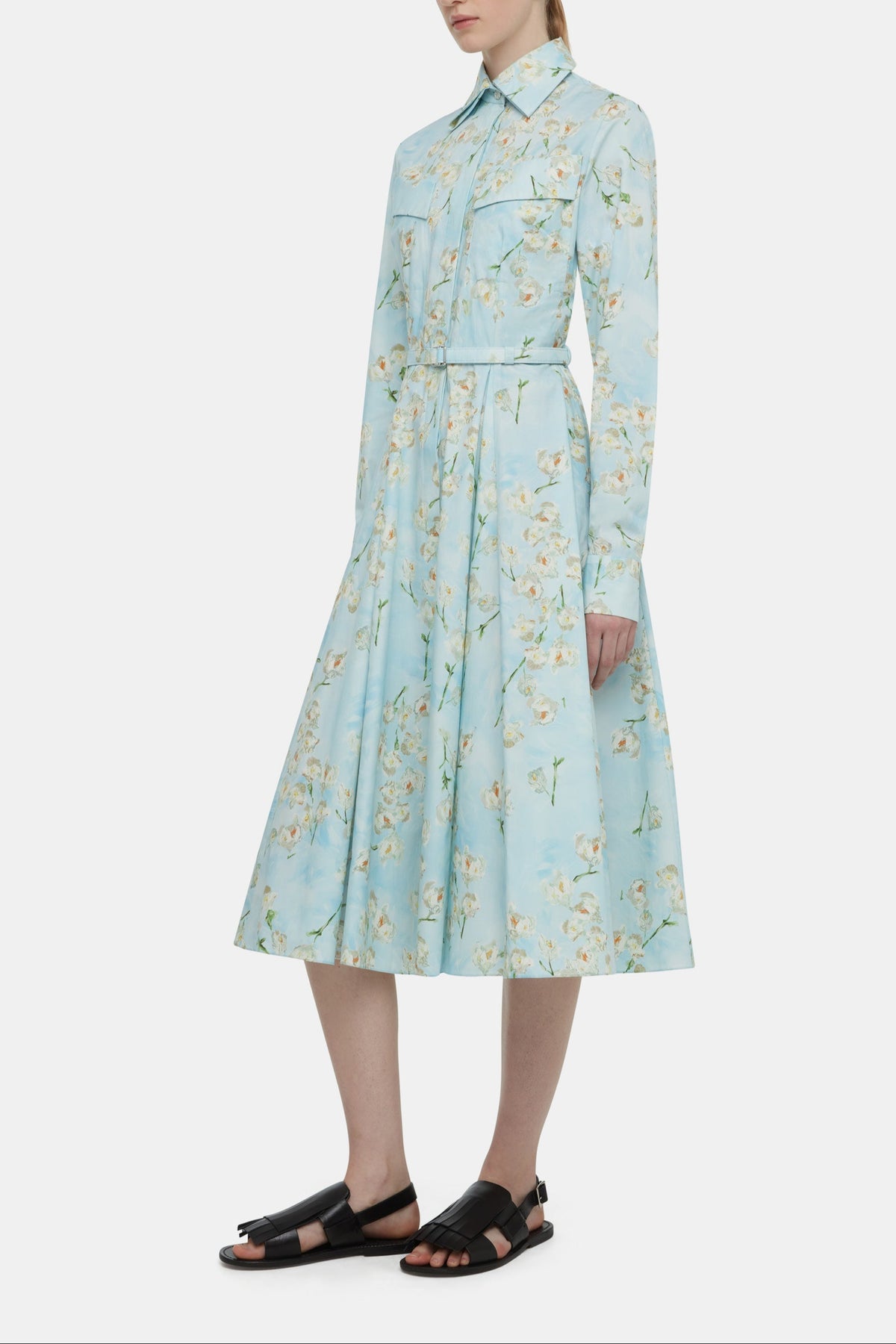 Emmalyna Dress with Little Lillie's on Blue Cotton