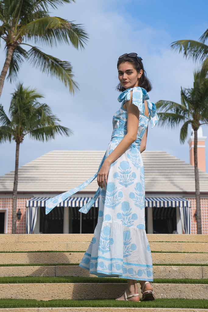 Seaside Sundress in Baby Blue Marigold