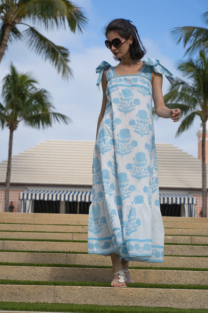 Seaside Sundress in Baby Blue Marigold