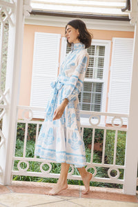 Flounce Dress in Baby Blue Marigold