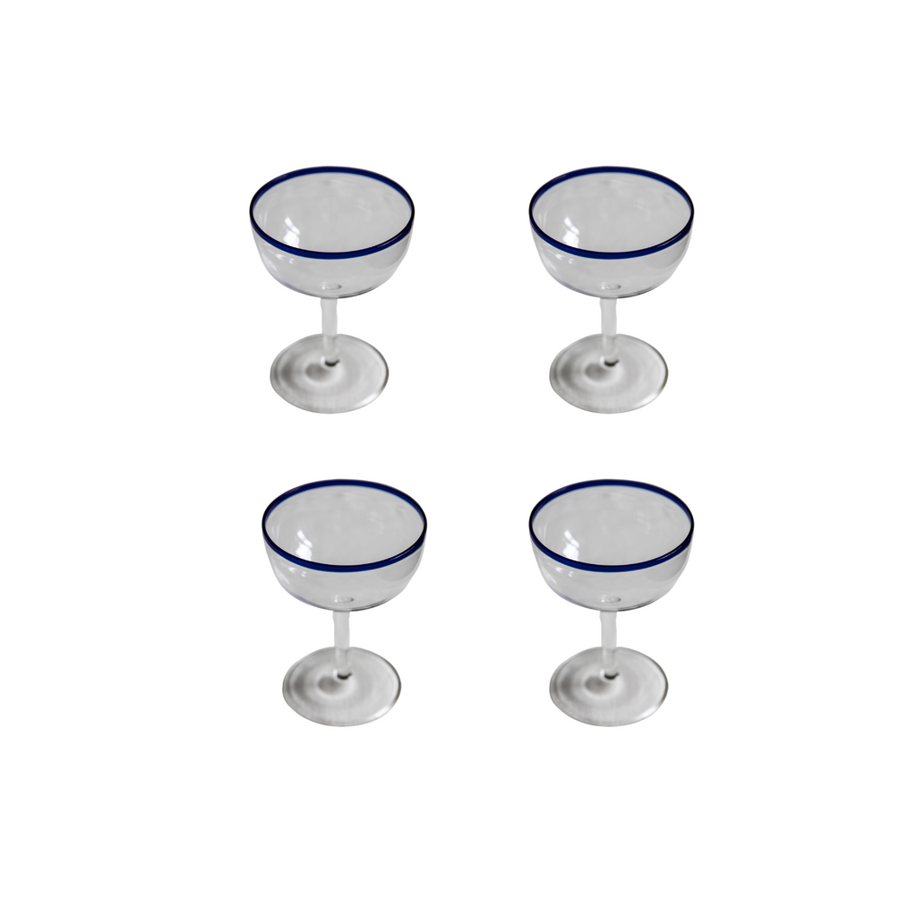 Sea Blue Coupes, Set of 4 - Skye McAlpine Tavola