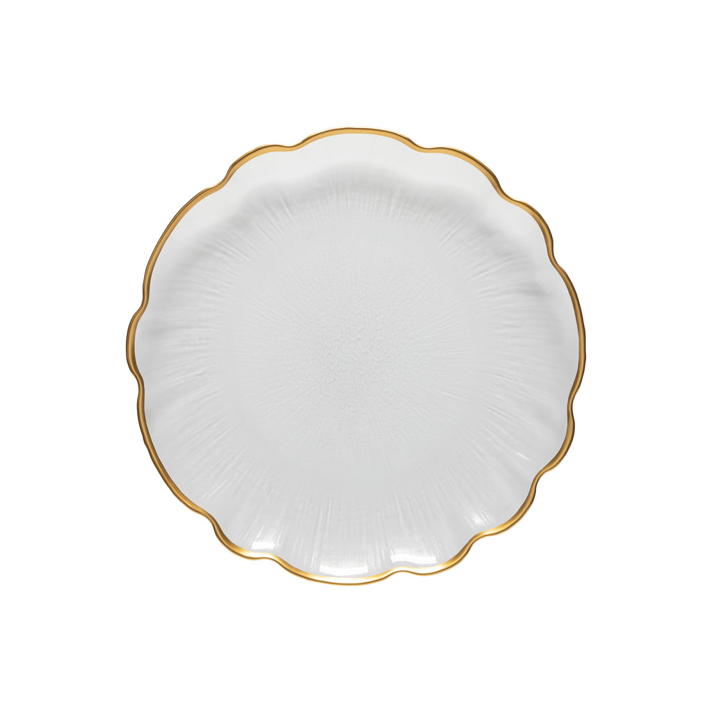 Francesca Collection Dinner Plates in Gold, Set of 6
