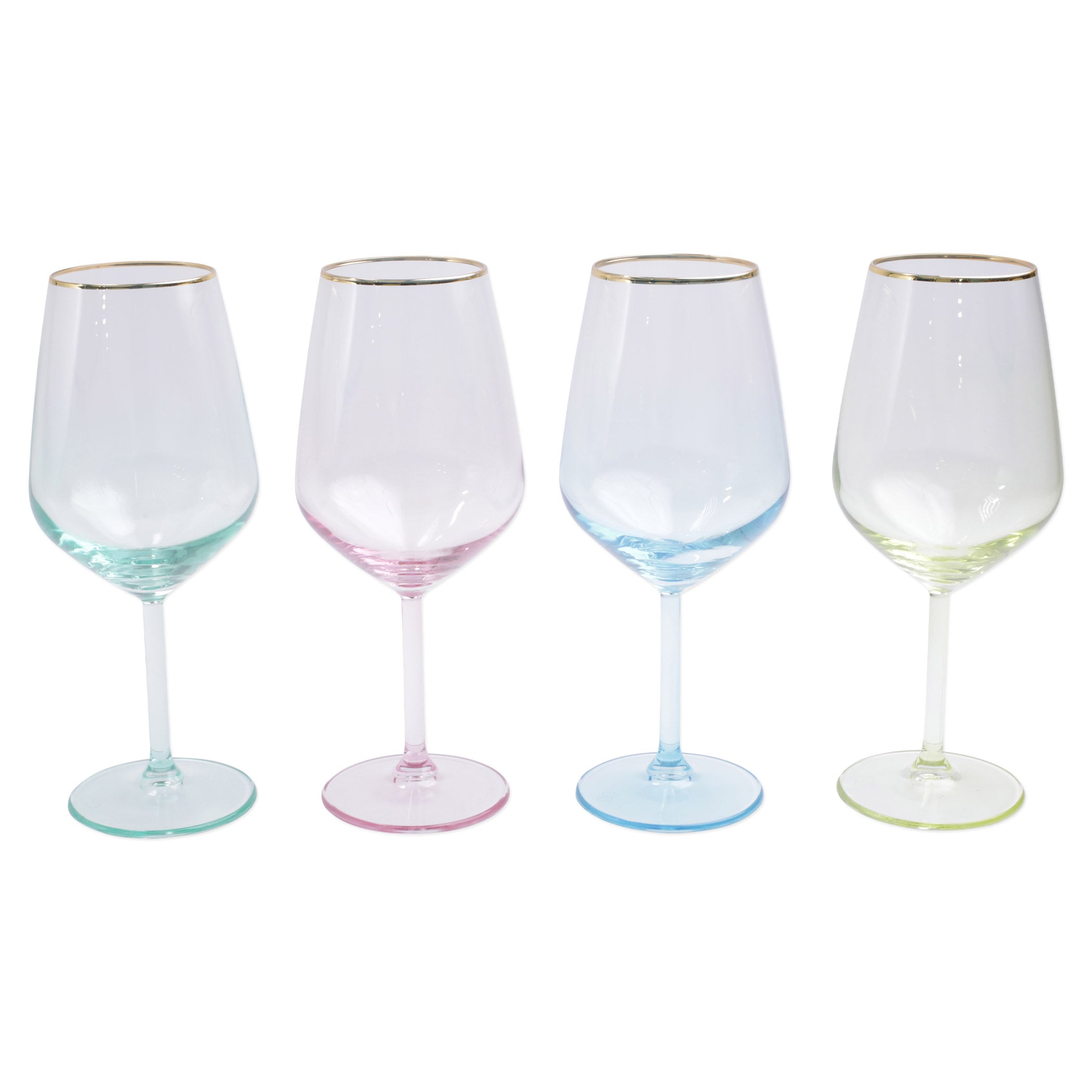 Rainbow Wine Glasses, Set of 4