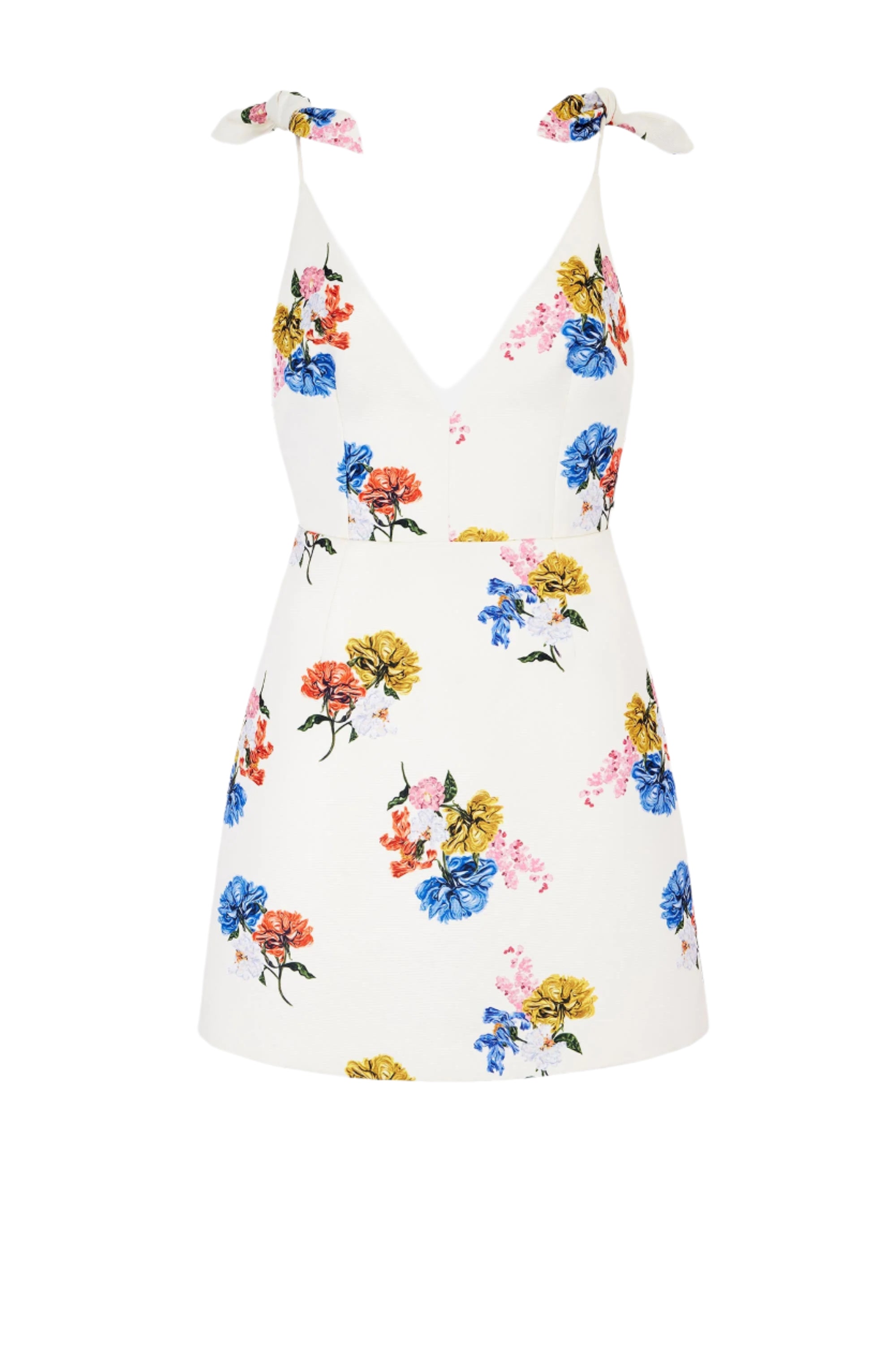 Vero Dress In Retro Bouquet On White Taffeta Faille | Emilia Wickstead