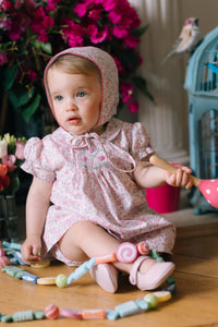 Violette Floral Pink Short Puff Baby Set