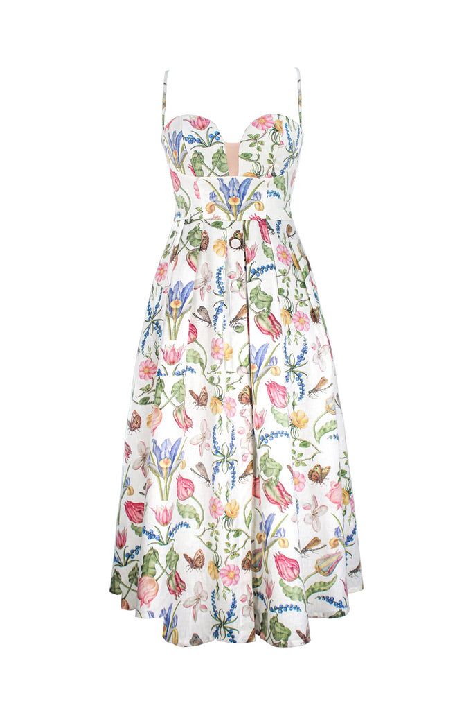 Veneta Dress in Tulipan White Print