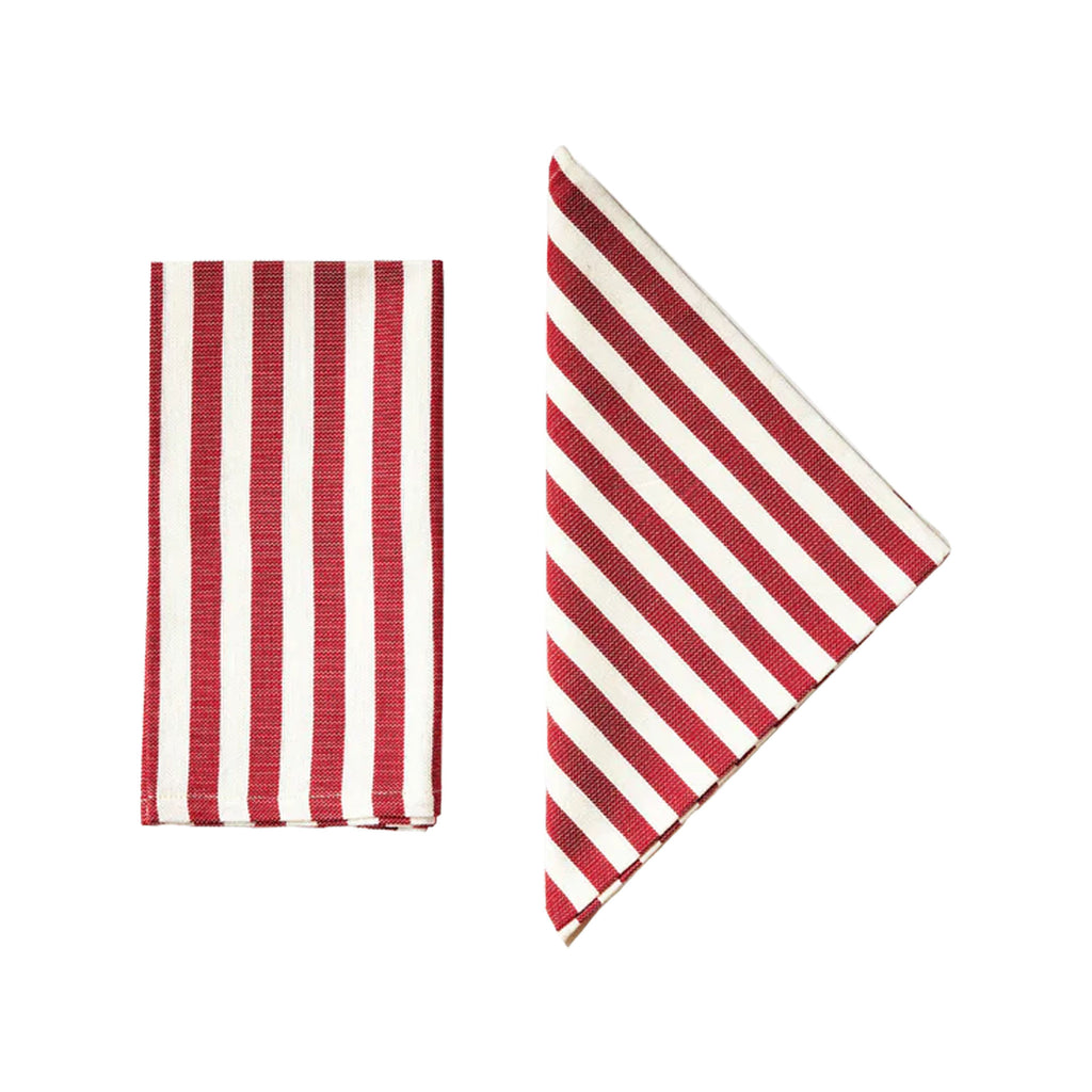 Vera Stripe Napkins in Red, Set of 2