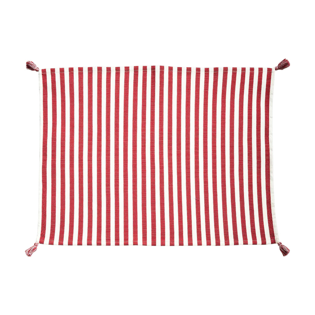 Vera Stripe Placemat in Red