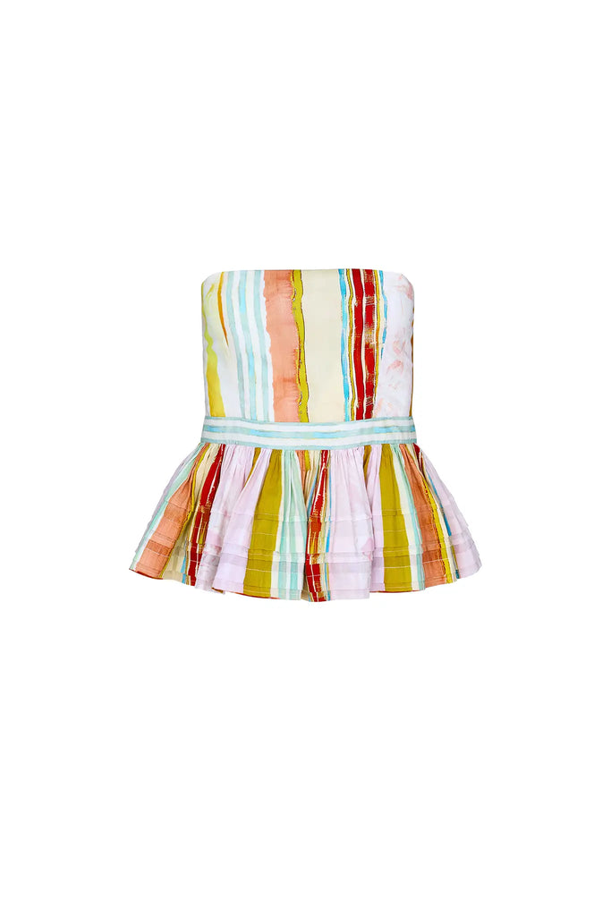 Vera Top in Abstract Stripe
