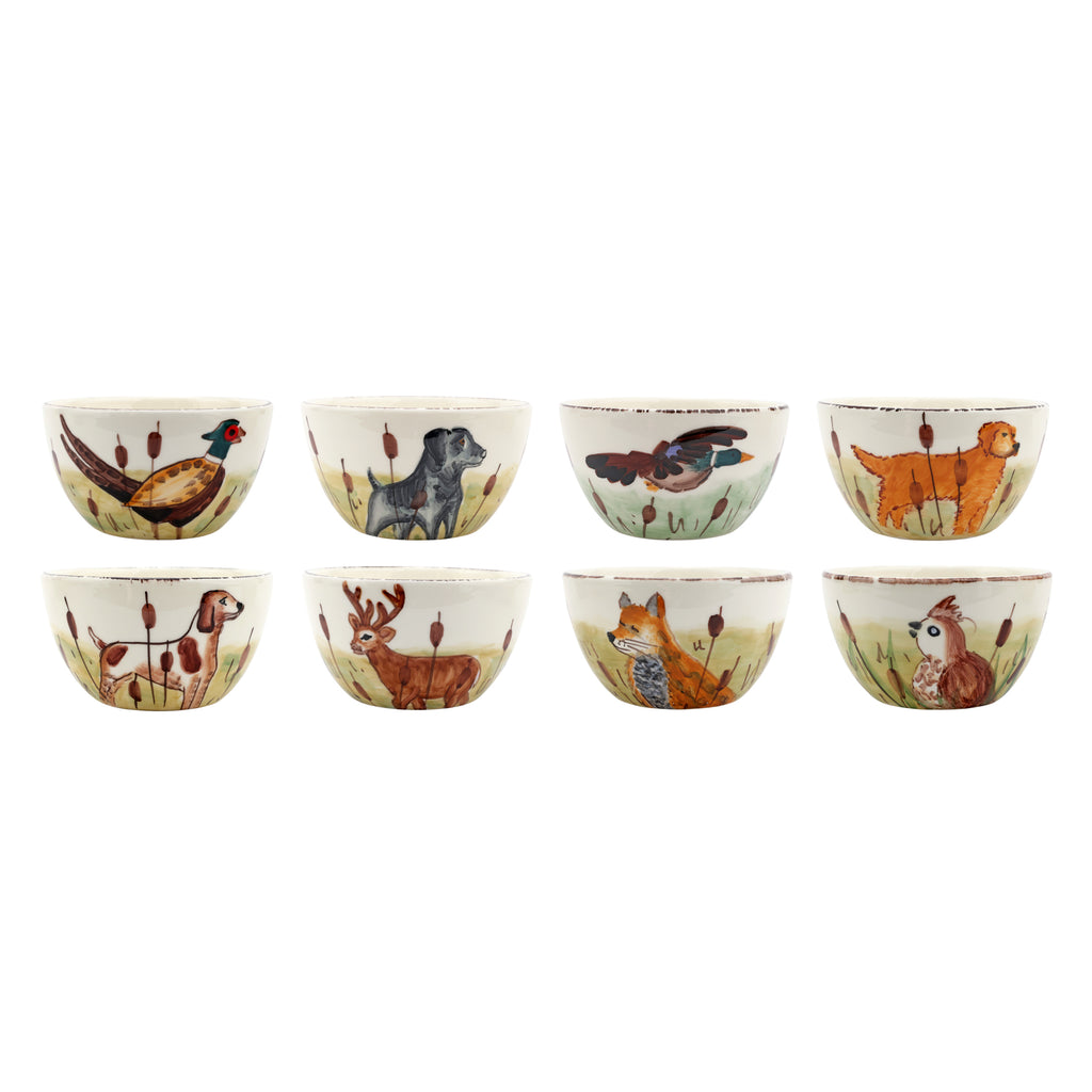 Wildlife Assorted Cereal Bowls in Multi, Set of 8