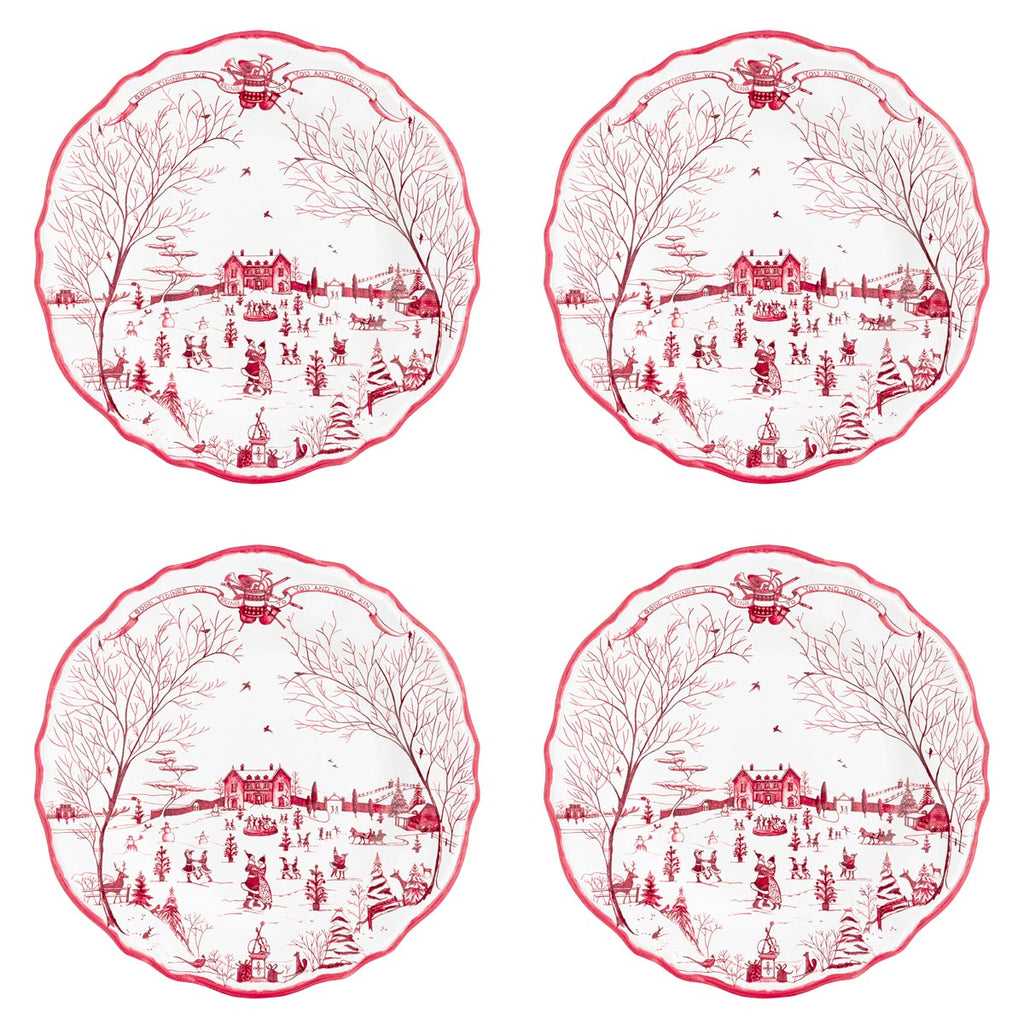 Winter Frolic Melamine Dinner, Set of 4