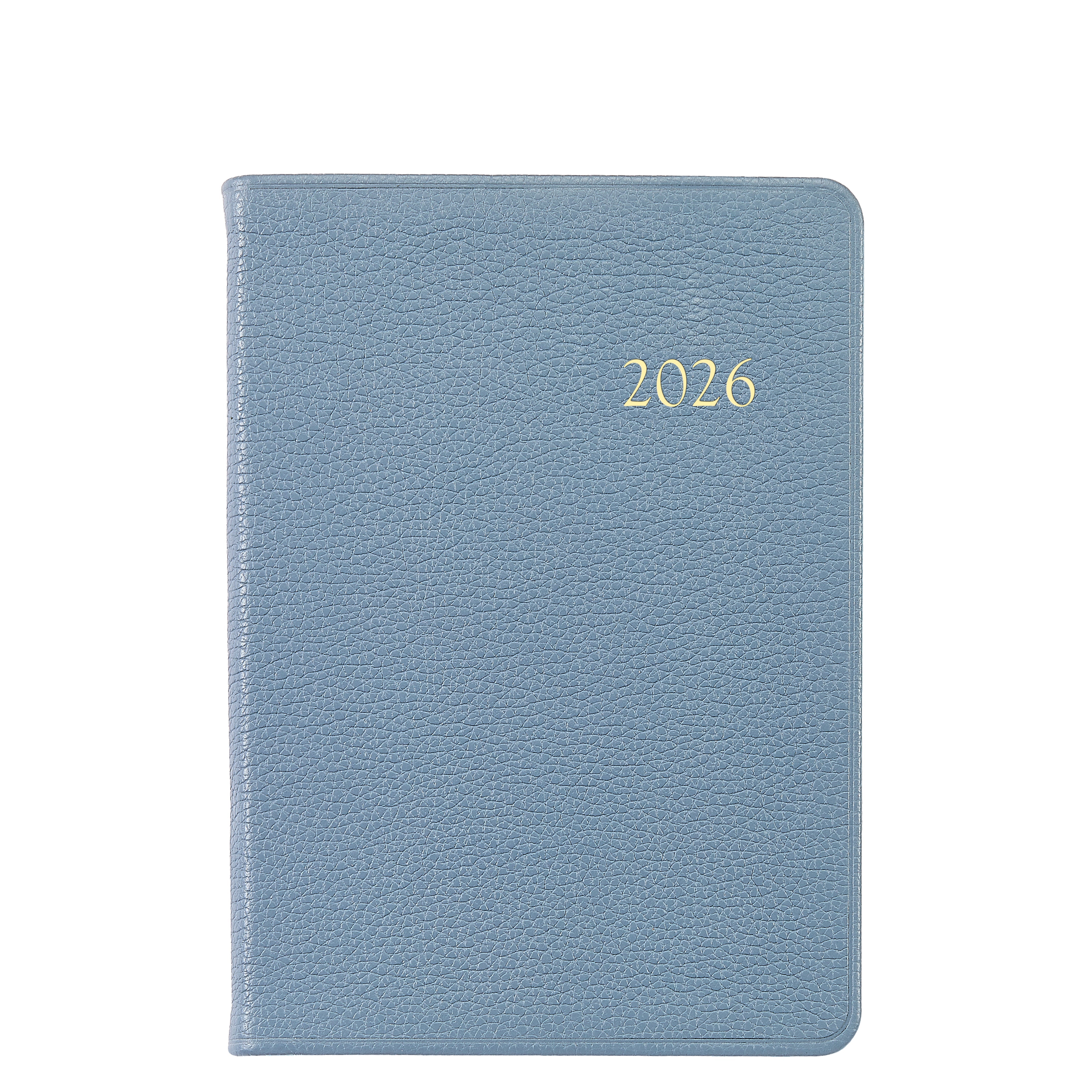 2026 Weekly Notebook in Blue Pebble Grain Leather