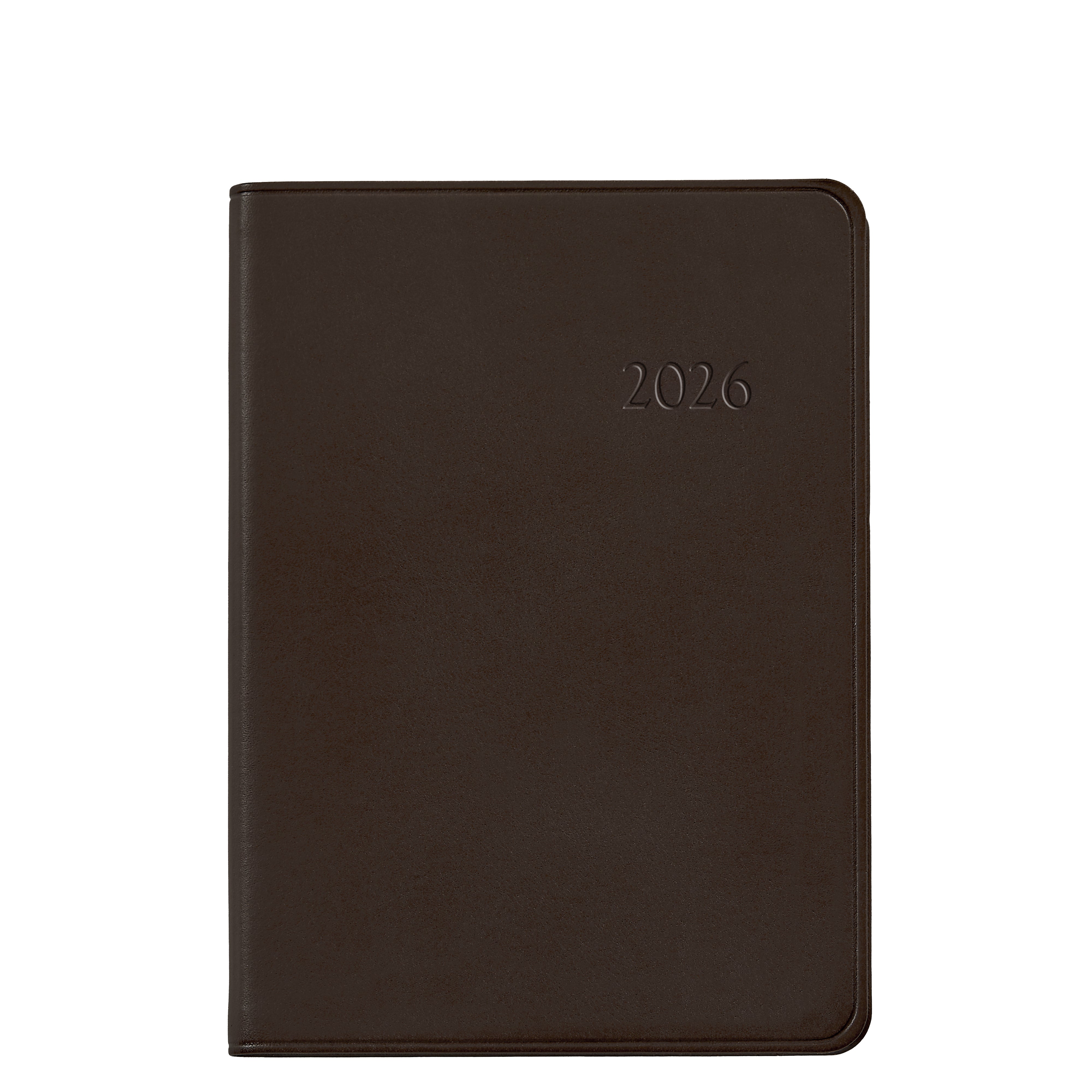 2026 Weekly Notebook in Brown Traditional Leather