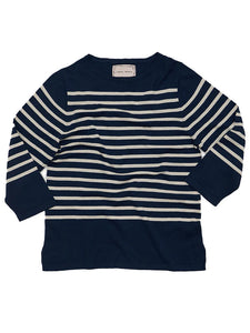 Striped Boatneck in Navy