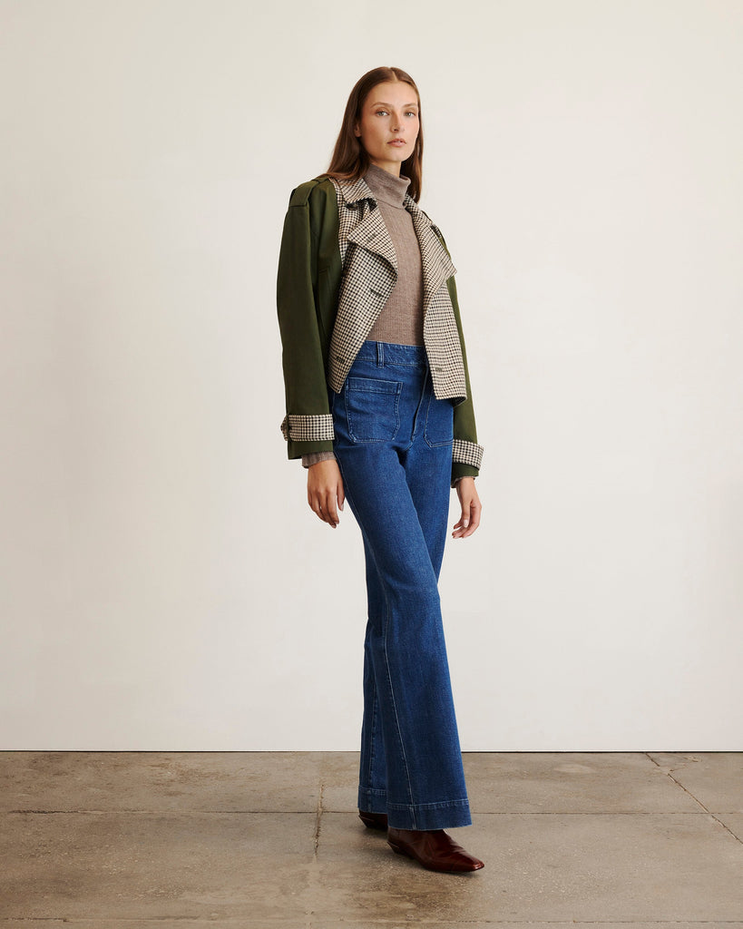 Walton Jacket in Army with Check Multi
