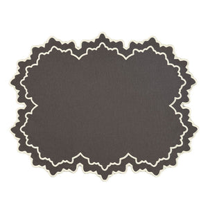 Cloth cocoa luxury placemat with white embroidery
