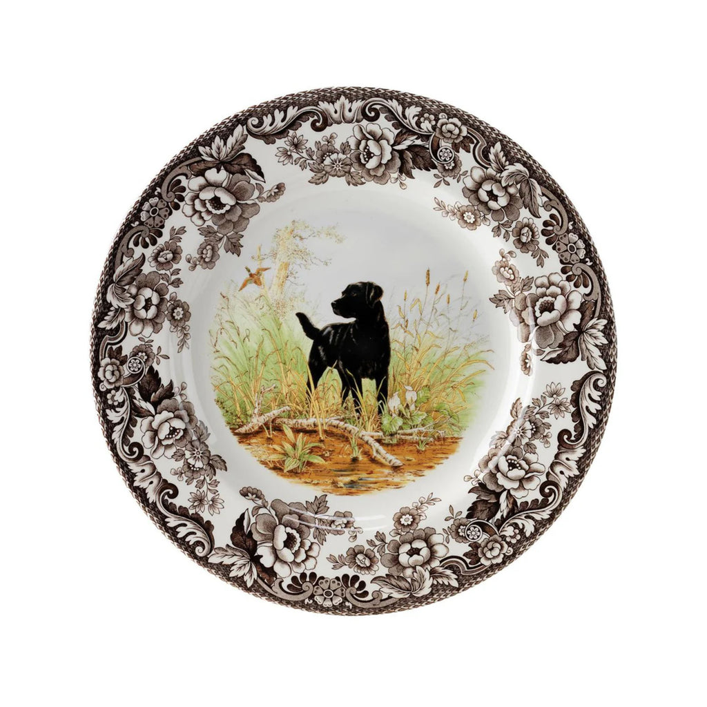Woodland Dogs Salad Plate with Black Labrador Retriever