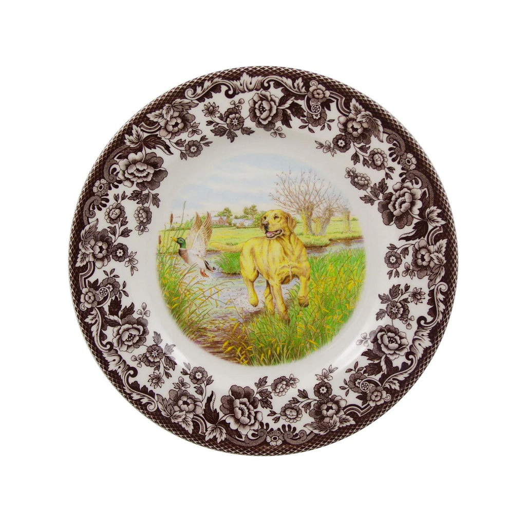 Woodland Dogs Salad Plate with Yellow Labrador Retriever