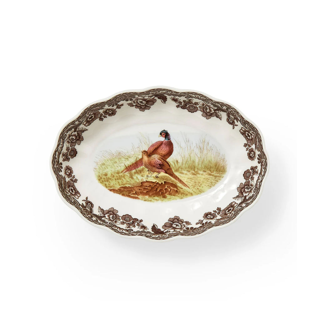 Woodland Pheasant Oval Fluted Dish