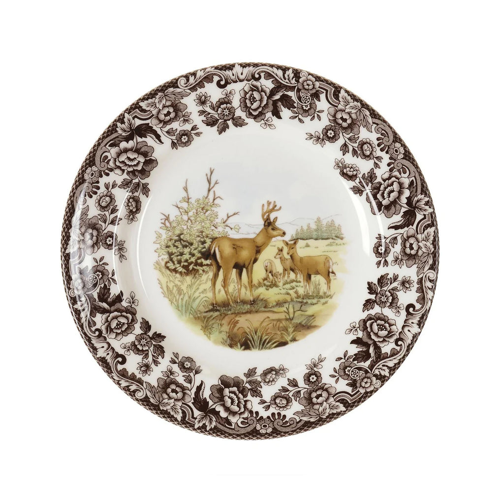 Woodland Salad Plate with Mule Deer
