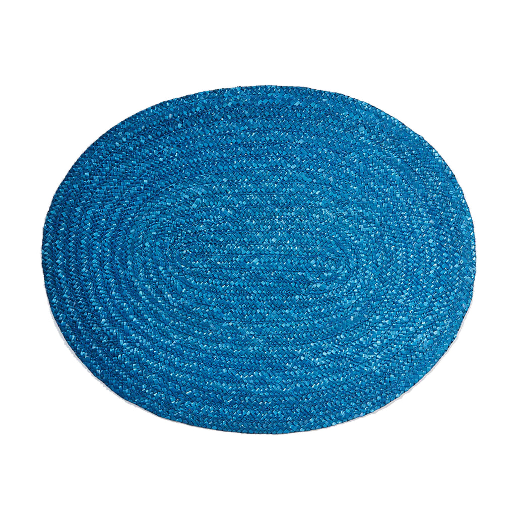 Woven Raffia Placemat in Blue