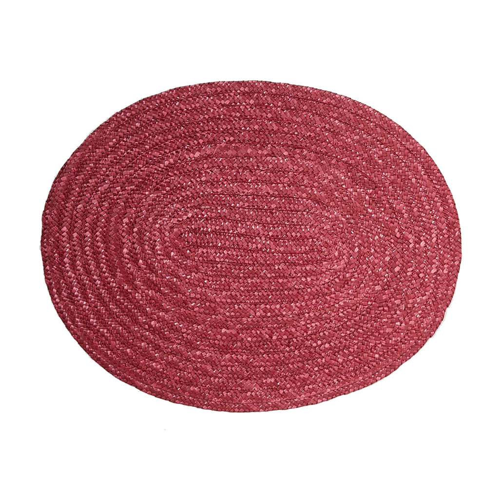 Woven Raffia Placemat in Deep Purple