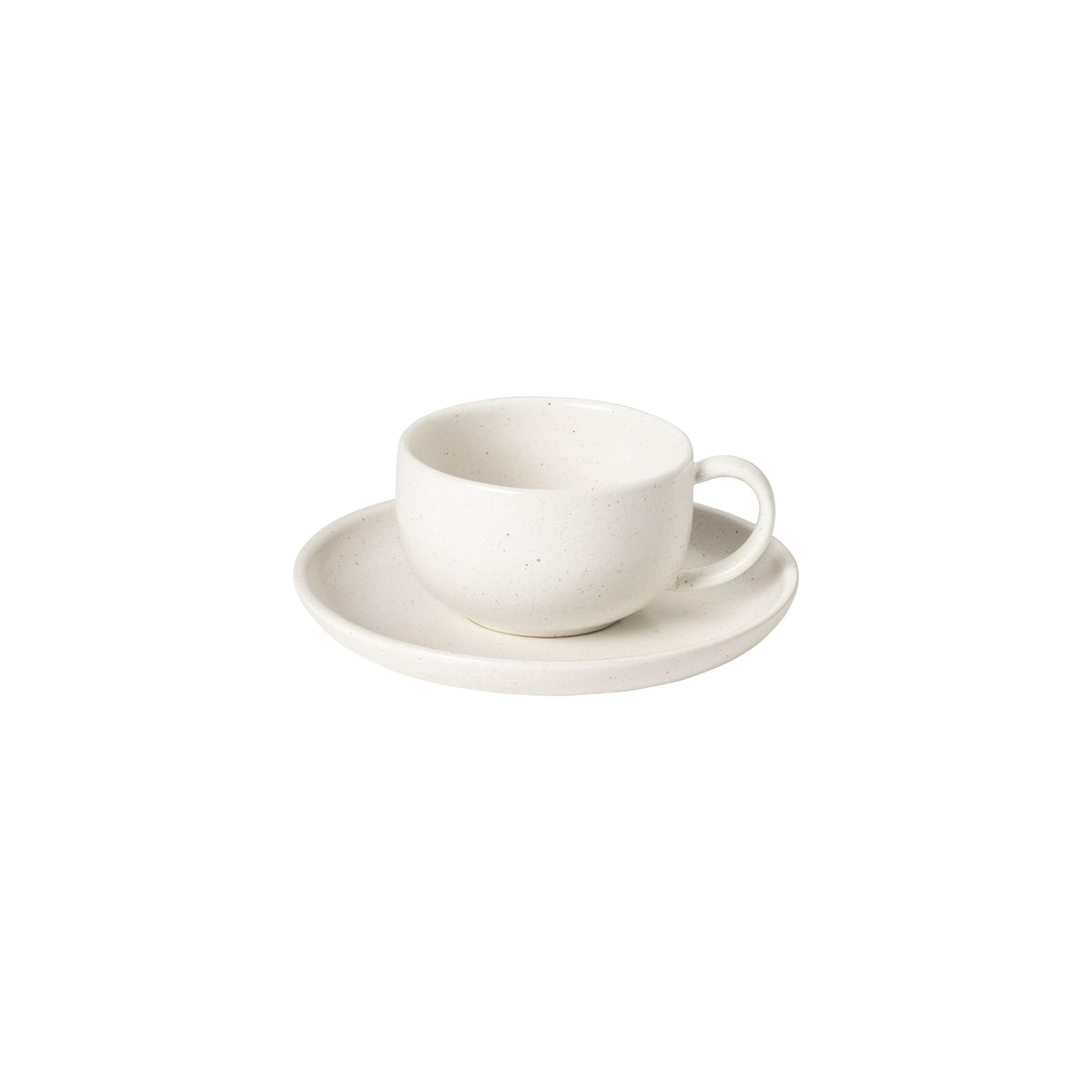 Pacifica Collection Teacups & Saucers in Salt, Set of 6