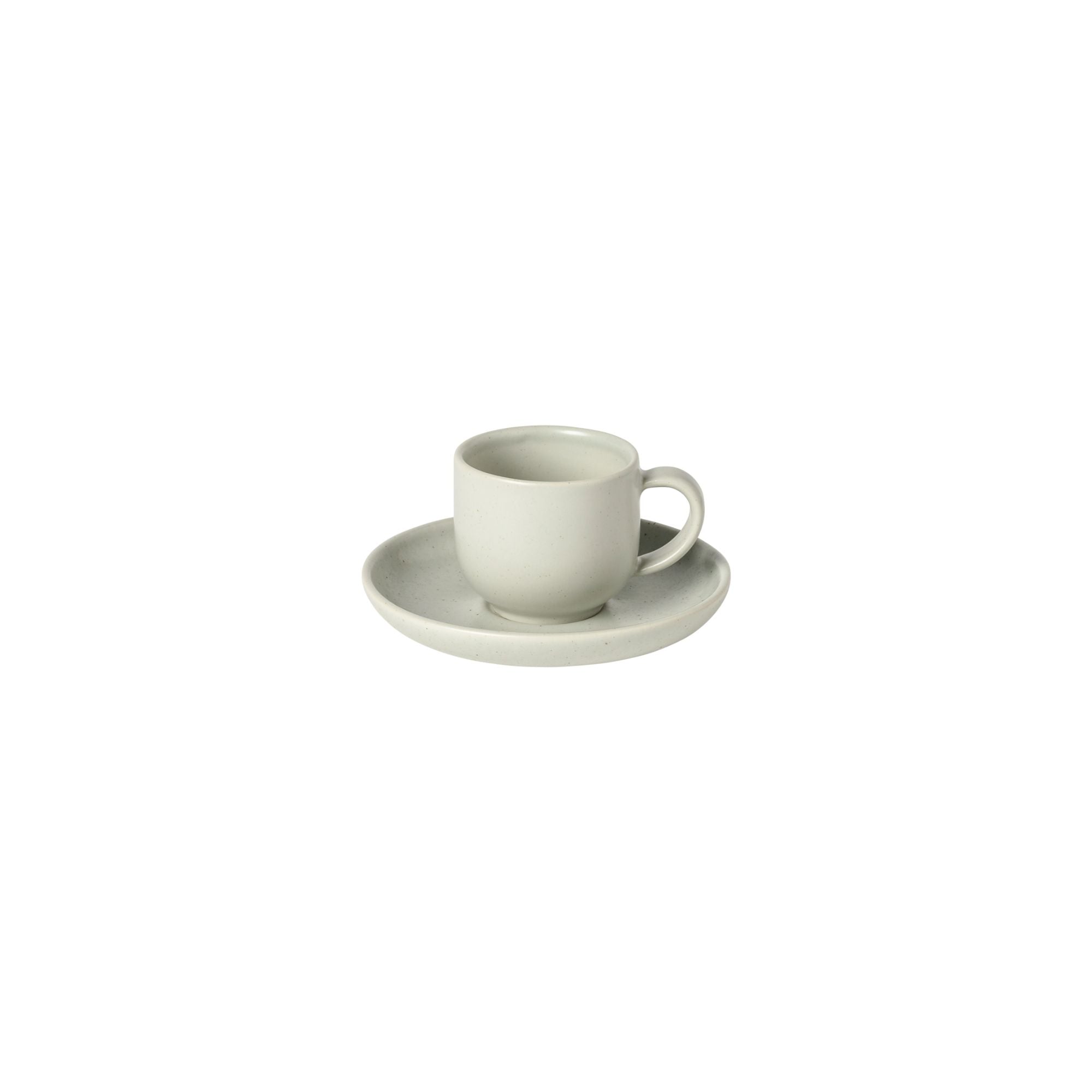 Pacifica Collection Coffee Cups & Saucers in Oyster Grey, Set of 6