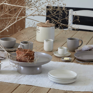 Pacifica Collection Coffee Cups & Saucers in Salt, Set of 6