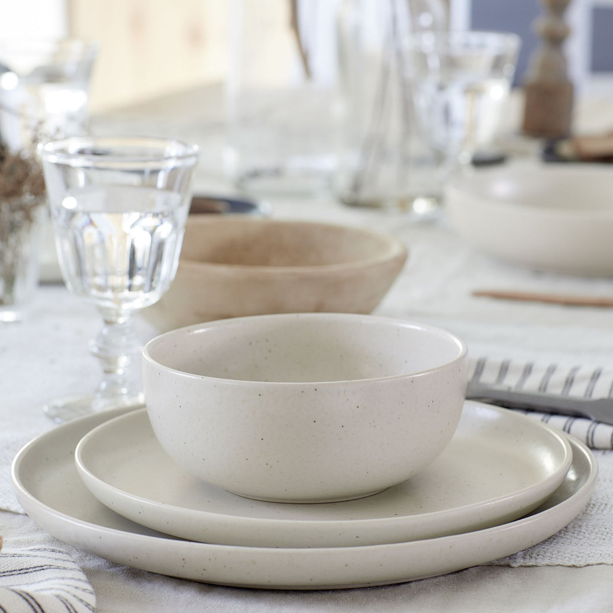 Pacifica Collection Cereal Bowls in Vanilla, Set of 6