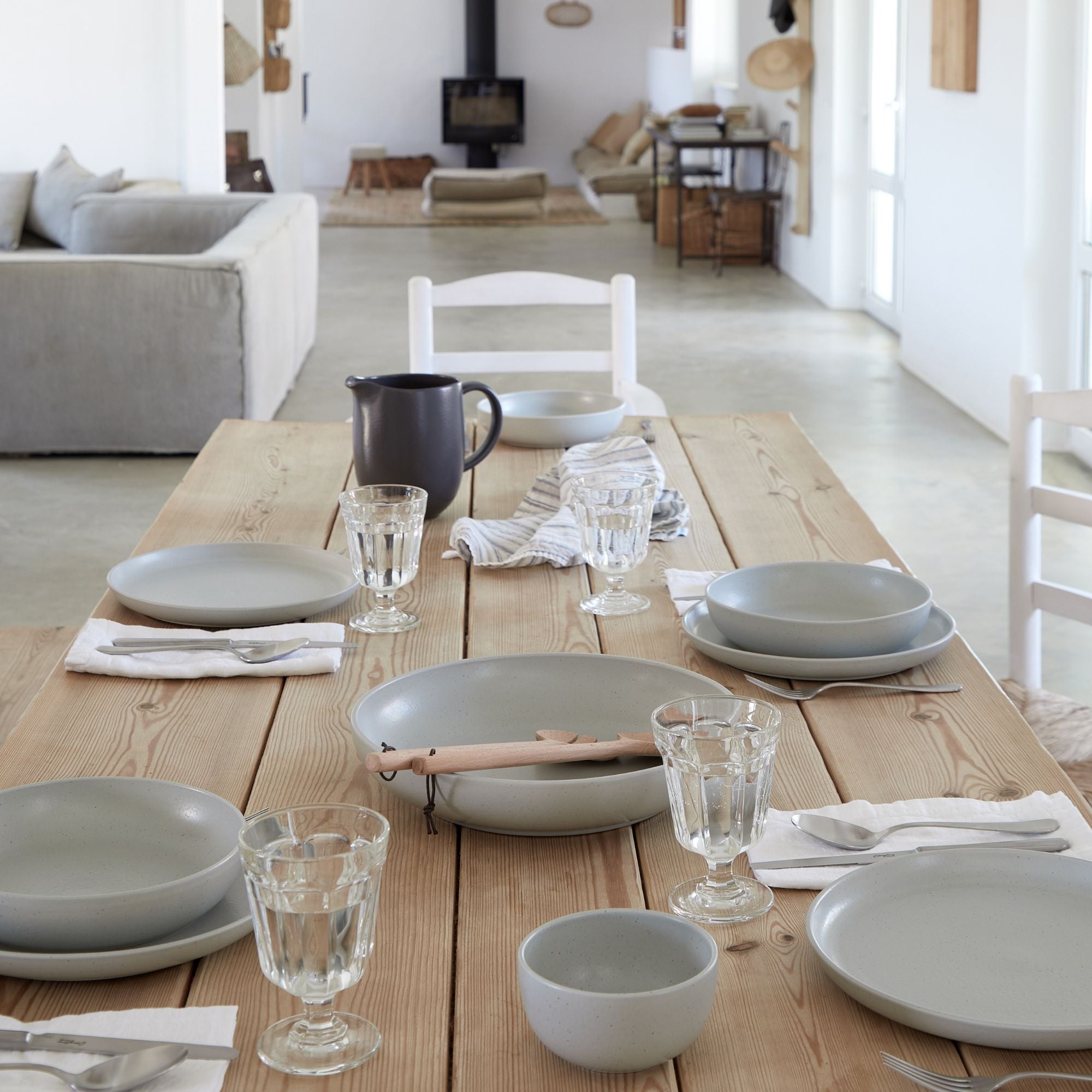 Pacifica Collection Serving Bowl 13" in Oyster Grey