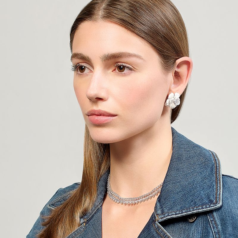 Eternity Heart Necklace in White Gold