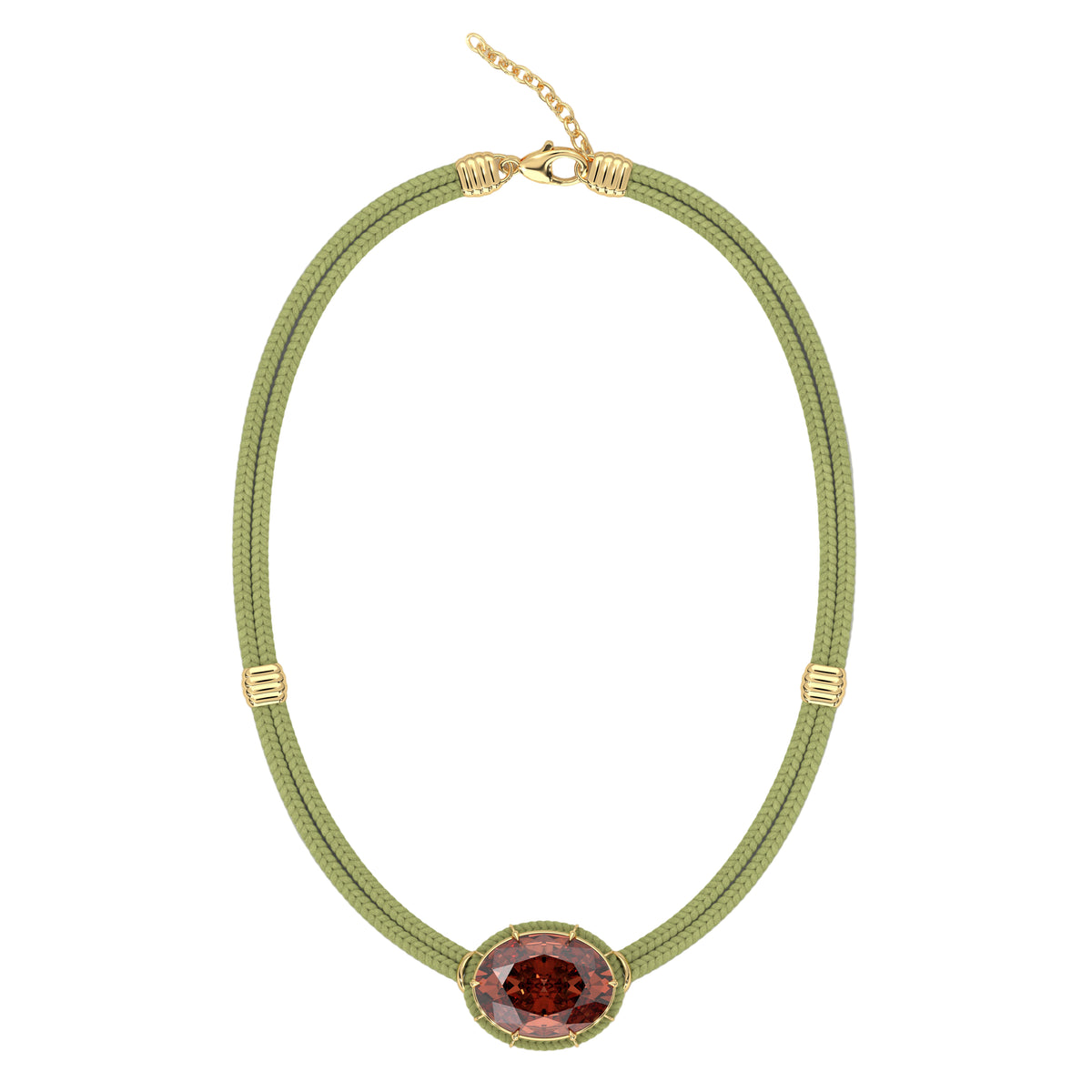 Madeira Citrine Silk Cord Pendant, Lime Green Cord