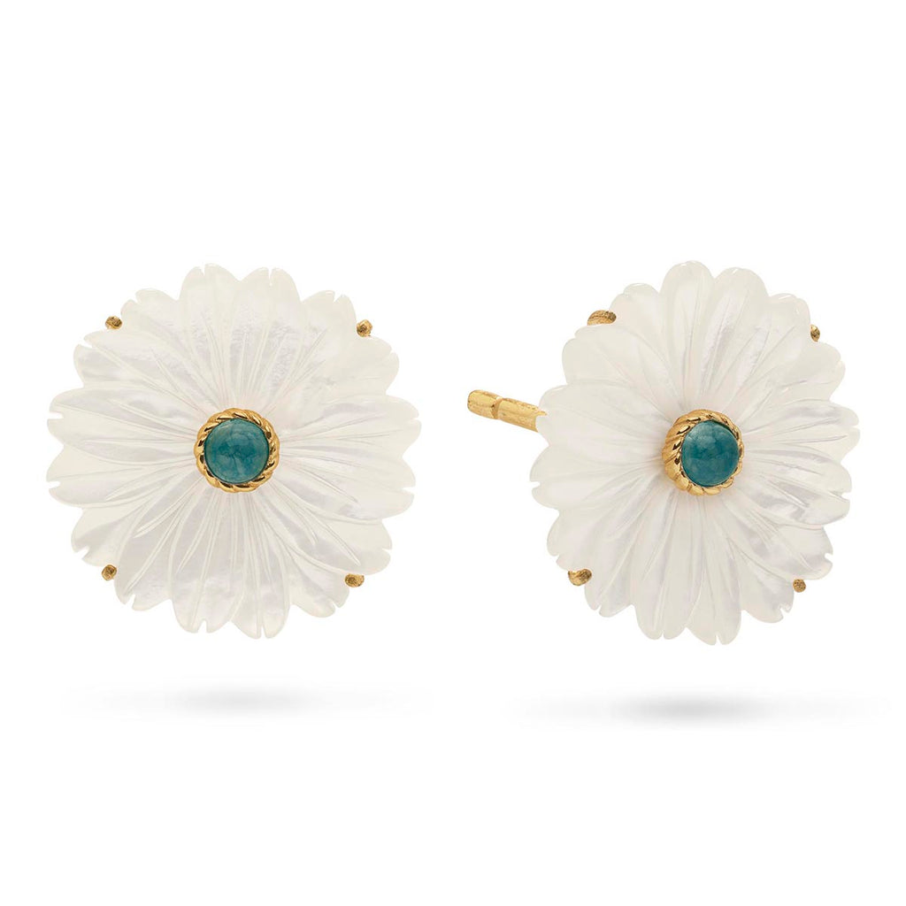 Mermaid Garden Flower Stud Earrings