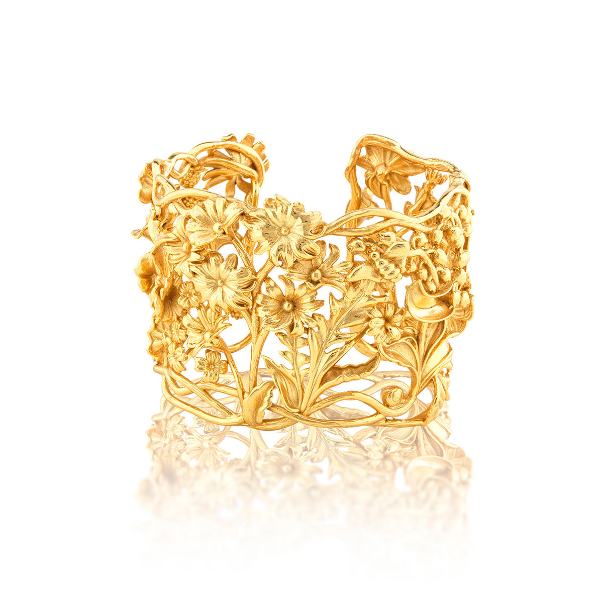 Meadow Wildflower Cuff in Gold