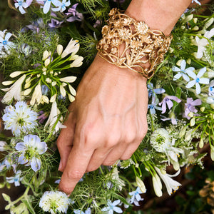 Meadow Wildflower Cuff in Gold