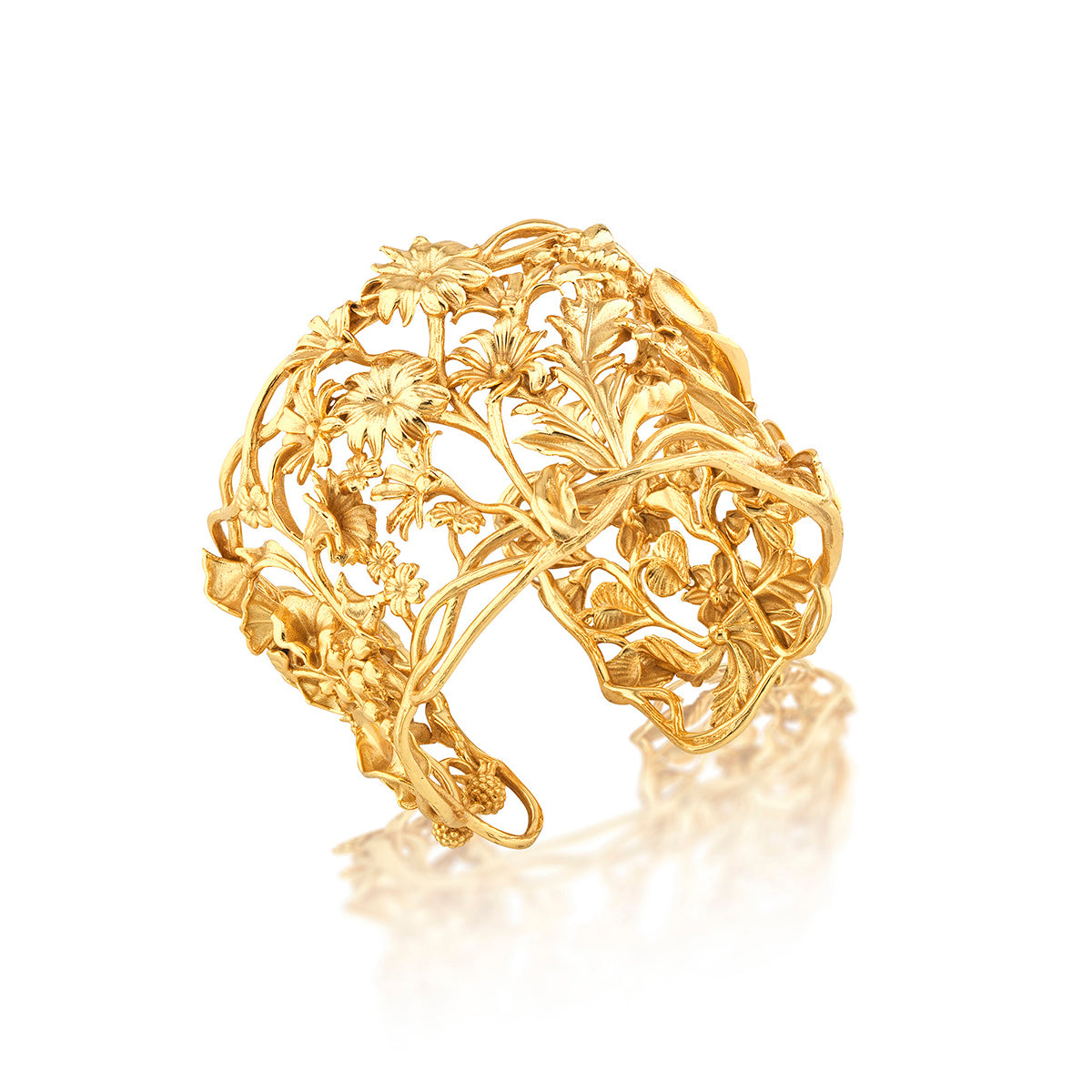 Meadow Wildflower Cuff in Gold